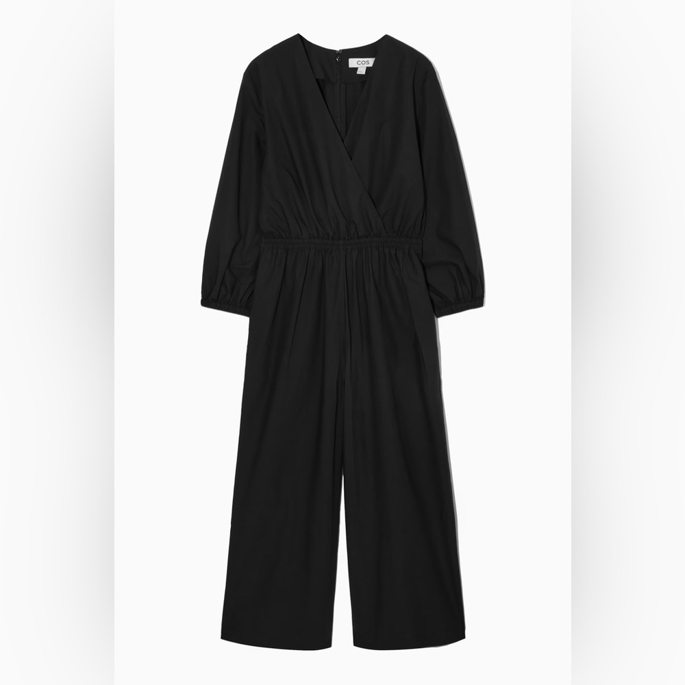 COS Black V-Neck Culotte Jumpsuit Size 2